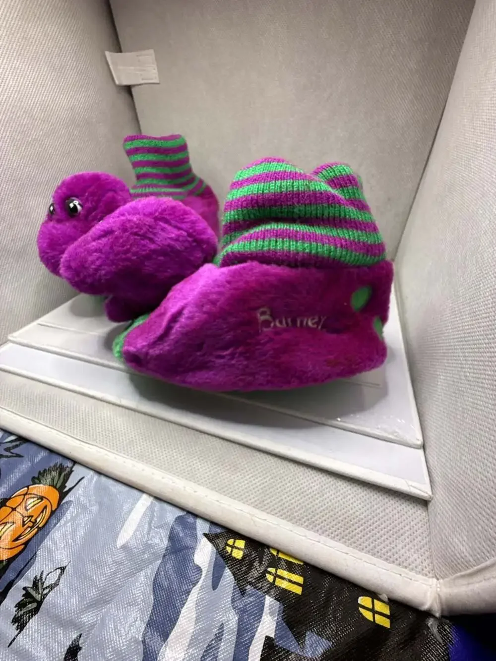 Vintage Barney the Dinosaur Infant Toddler Size 1 Slippers 1990s